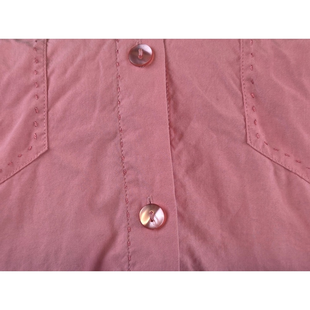 Anna and Frank 90s Pink Silk Button Up Minimalist Casual Luxe Blouse 3/4 Sleeve - Picture 10 of 12